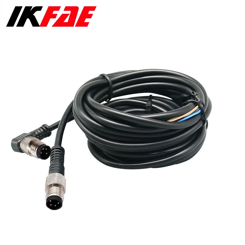 M8 4 Pins PVC Line Aviation Inserts Cable Sensor Cable Connector Type A 2 Meters Waterproof Screw Connect Plug Threaded Coupling