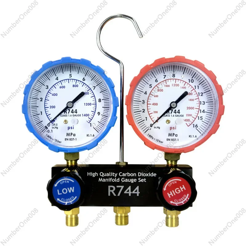 Car air conditioning refrigerant gauge group R744 pressure gauge group fluorine ice type gauge combination tool