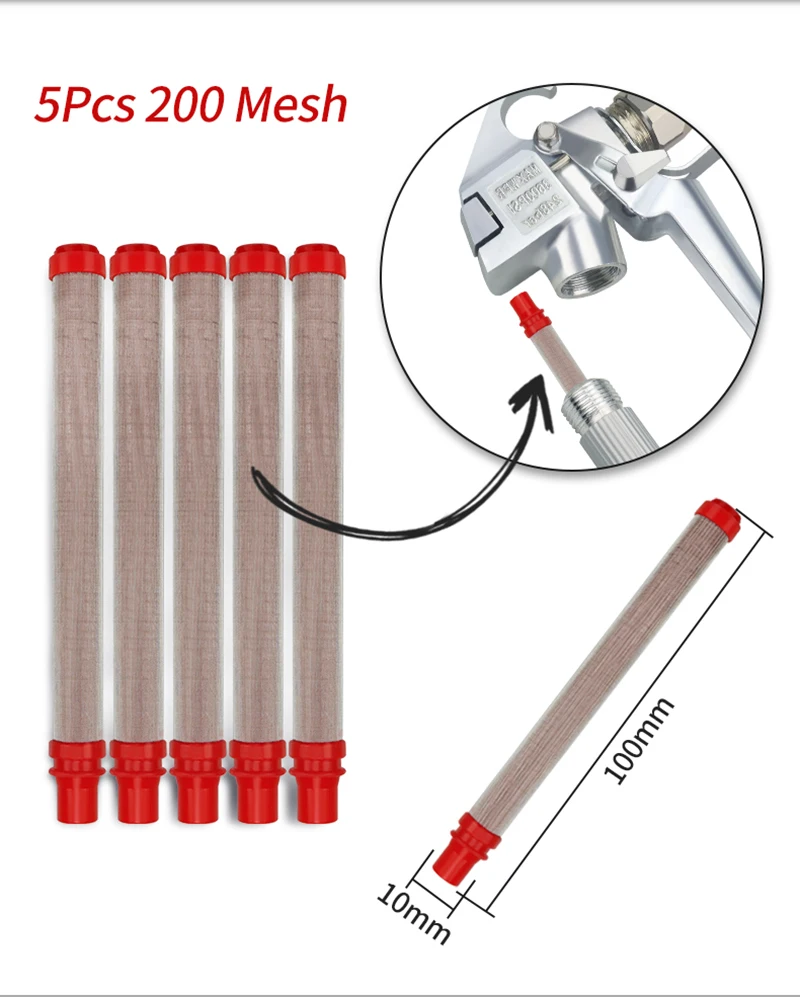 5 Stück 30-200 Mesh Airless Farbspritzfilter – Reduziert Düsenverstopfung – Zubehör für Spritzgeräte – Detail 6
