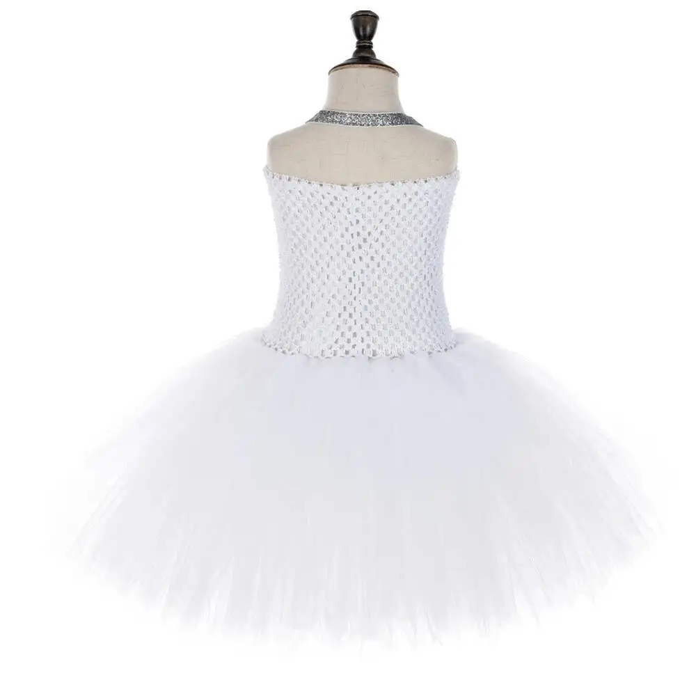 White Tooth Fairy Costume for Girls Christmas Halloween Dresses Kids Angel Elf Princess Ballet Tutus Outfit with Butterfly Wings
