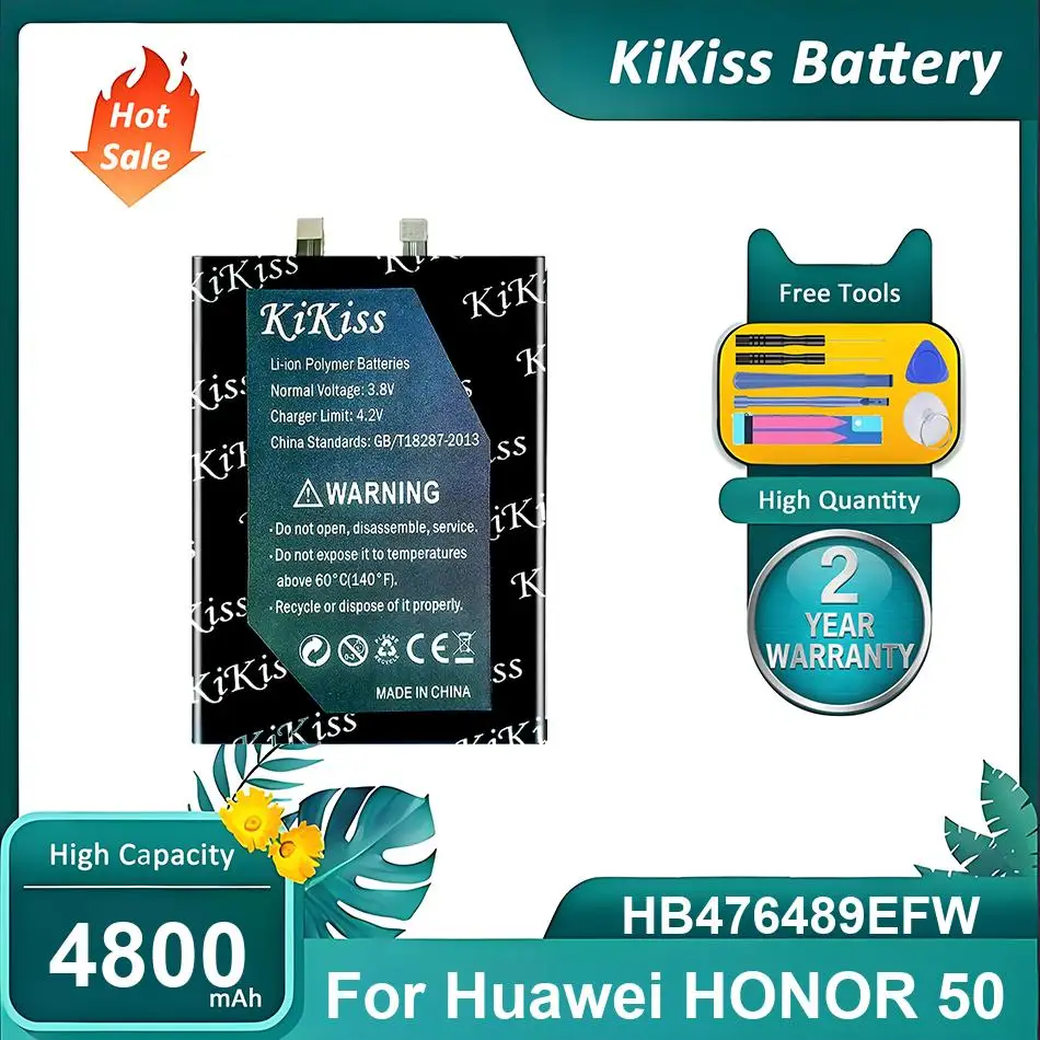

Запасная батарея для мобильного телефона Huawei HONOR 50, HB476489EFW, 4800 мАч