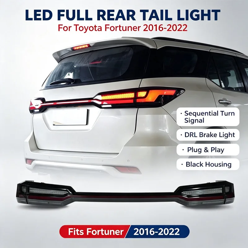 Factory Modified Tail Light for Fortuner 2016-2024 Sequential Turn Signal Sport Dynamic Startup Custom Rear Light