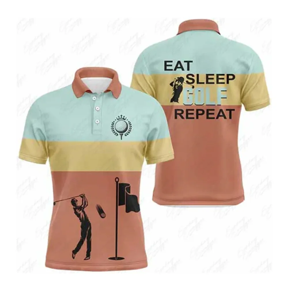 

New summer Men's Polo Golf Shirt Outdoor Sports T-shirt Quick Drying Clothing Leisure Sports Jersey Fashion Printed clothes