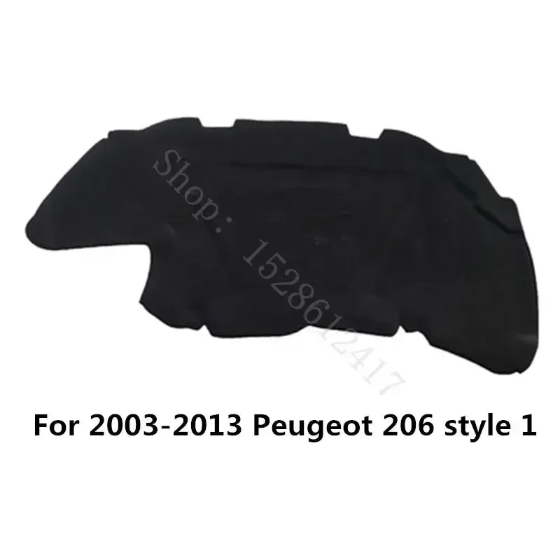 For Peugeot 206 2003 -2013Car Heat Sound Insulation Cotton Front Hood Engine Firewall Mat Pad Cover Noise Deadener E