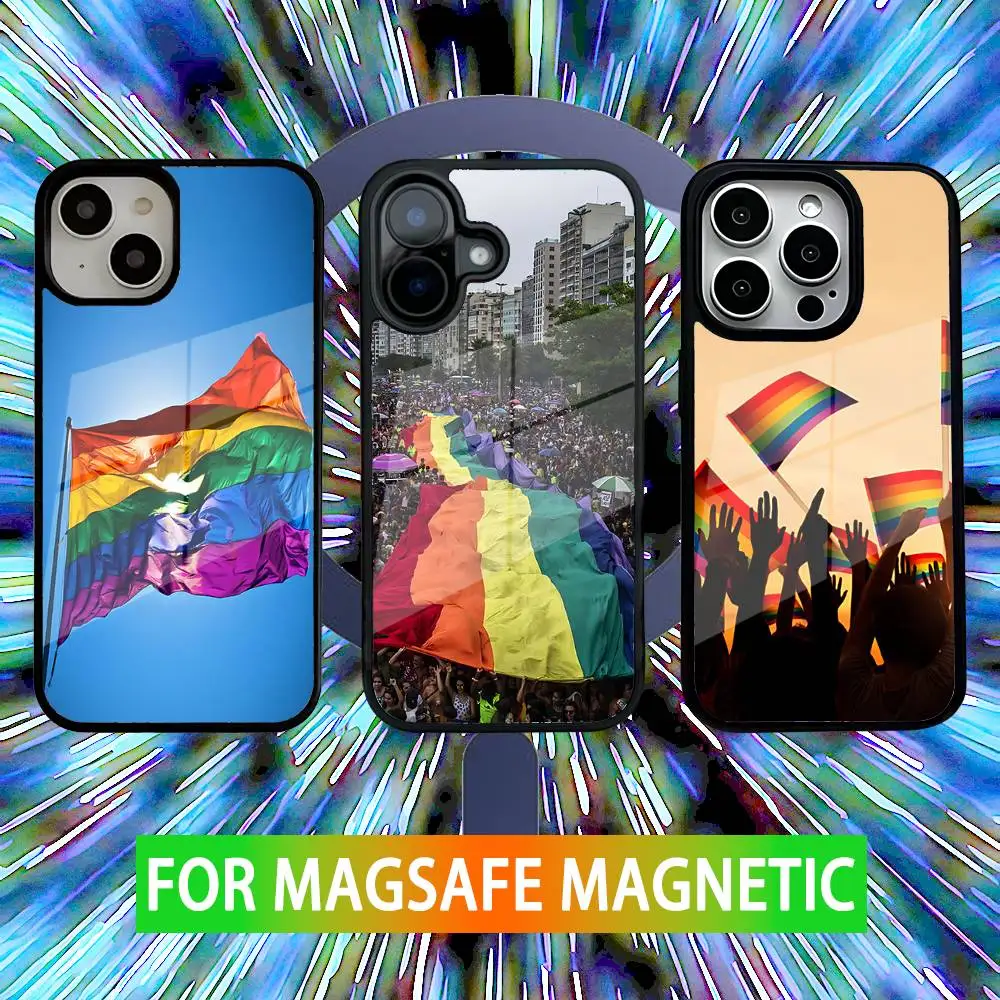

LGBT Lesbian Gay Rainbow Phone Case For iPhone 16,15,14,13,12,11,Pro,Max,Plus,Mini,SE New Magsafe Magnetic Wireless Charging