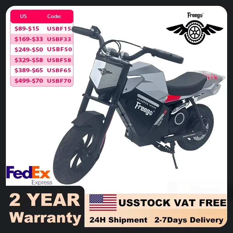 

【2 Year Warranty】Freego K1 Kids Electric Dirt Bike Motorcycle 15.5MPH Speed 10 Miles Long-Range with Rear Motor EBike UL 2849