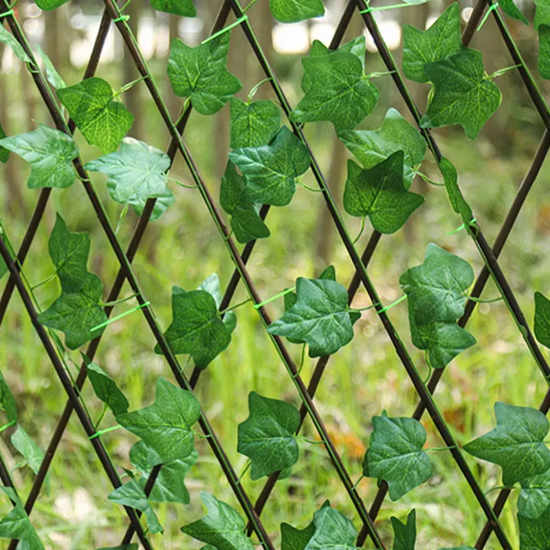 Artificial Ivy Leaves Fence Faux Plants Expanding Trellis Hedge Garden Screening Privacy Protection Home Wall Garden Buildings