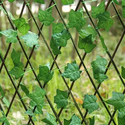 Artificial Ivy Leaves Fence Faux Plants Expanding Trellis Hedge Garden Screening Privacy Protection Home Wall Garden Buildings