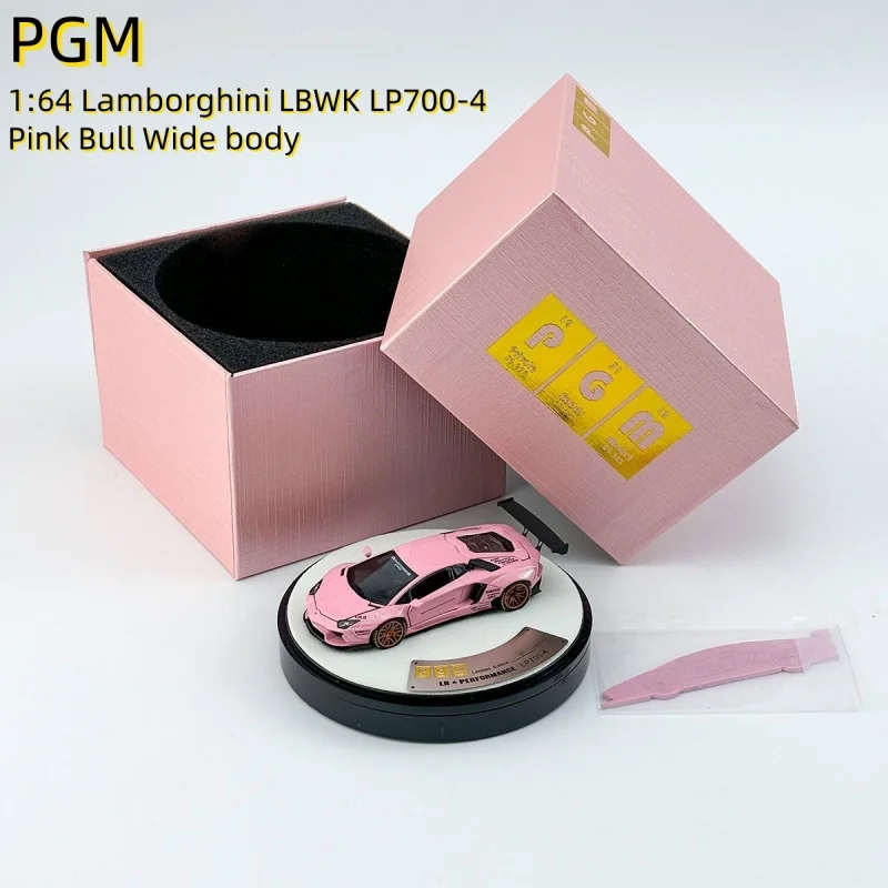 1:64 Lamborghini LBWK LP700-4 Pink Bull Wide body alloy die casting miniature model, adult decoration, boy toy, children's gift