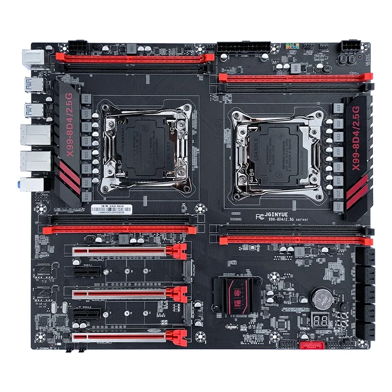 Imagem -03 - Dual Cpu Motherboard Grupo Lga 20113 com e5 2680v4 4*16gb = 64gb Ddr4 2400mhz Suporte Dual 2.5g Placa de Rede X998d4 Jginyue-x99