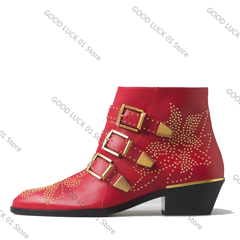 

Короткие ботинки из коровьей кожи с заклепками, осень-зима, ботильоны большого размера 35–45 в стиле ретро, женская обувь для рок-ночного клуба на толстом каблуке 4 см