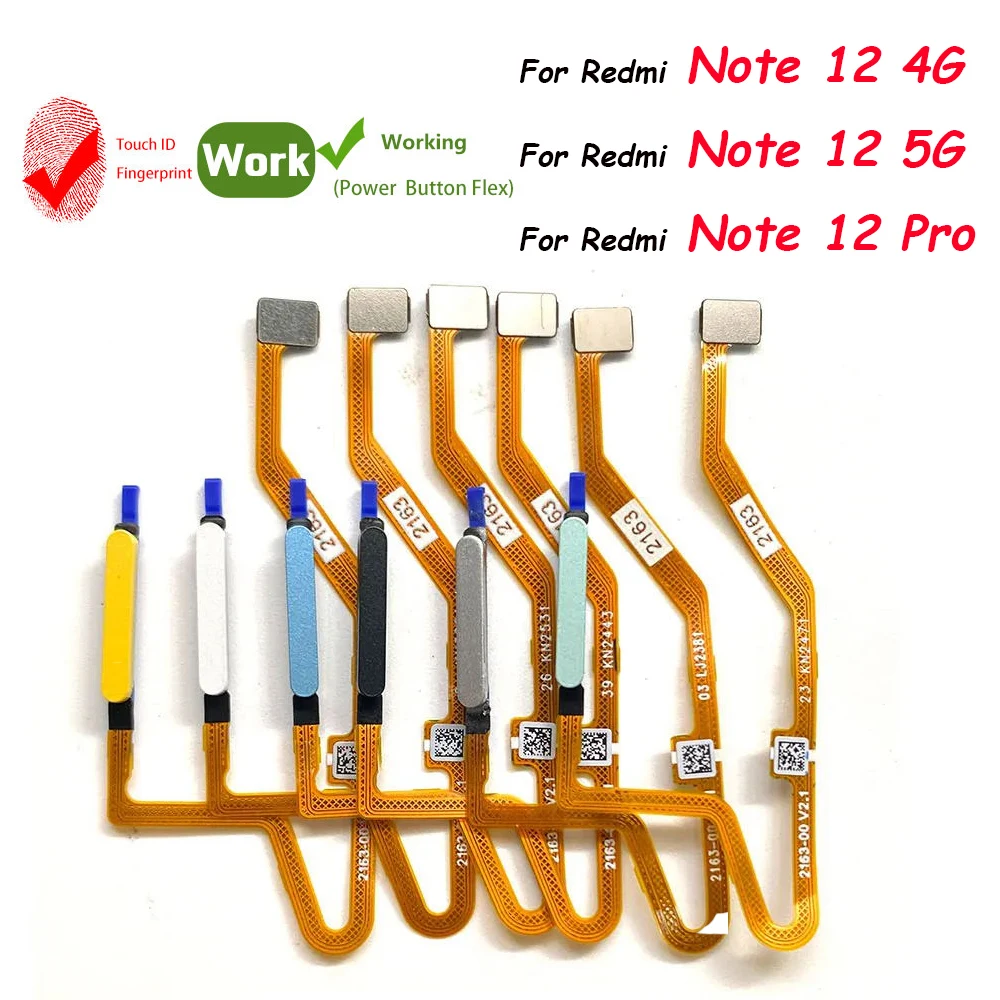 

New For Xiaomi Redmi Note 12 Pro Plus 4G 5G / Note 12 4G / 12s Fingerprint Sensor Home Return Key Menu Button Flex Ribbon Cable