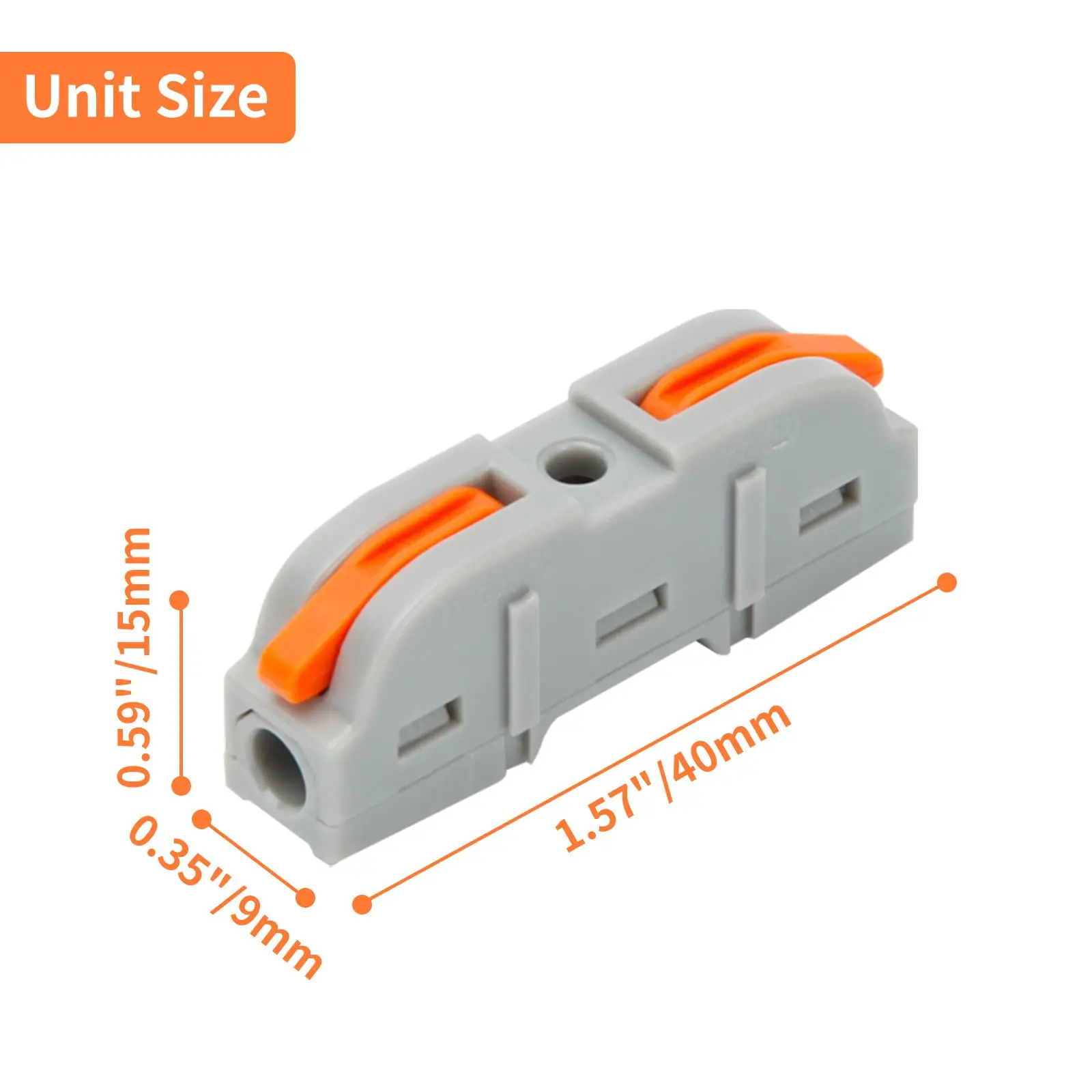 34/50/100pcs Quick Connector Kit - Dual Wire Terminal Block, 28-12AWG, Non Stripping Push Design, with Nylon Insulation