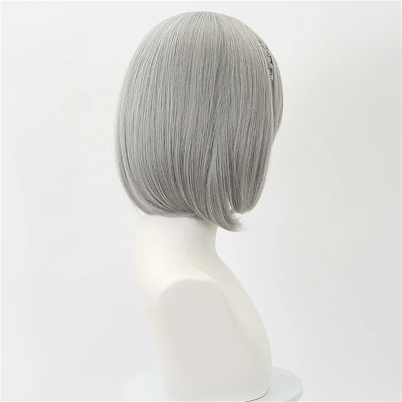 لعبة دلتا فورس هاككلو ماي شياوين شعر مستعار تأثيري رمادي قصير الشعر مقاومة للحرارة بيروكات صناعية هالوين كرنفال الدعامة #6