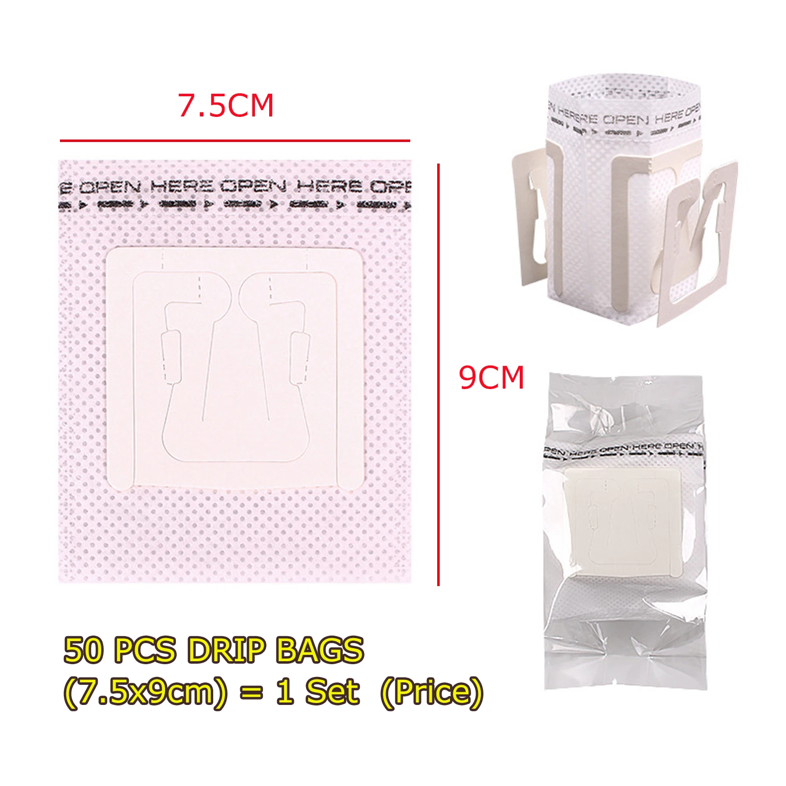 Coffee Lover's Bundle:50 Foil Bags,Drip Filter Bags,PVC Boxes,Premium Packaging Set, Gift for Coffee Storage Packaging