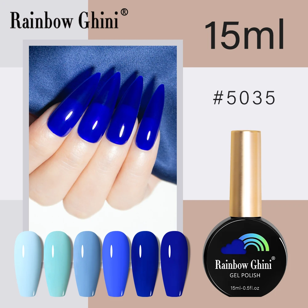 

RG 15ML Blue Green Color Series nail polish Forest Green Sky Blue Nail Polish Gel Long Lasting For Manicure SemiPermanent UV Gel