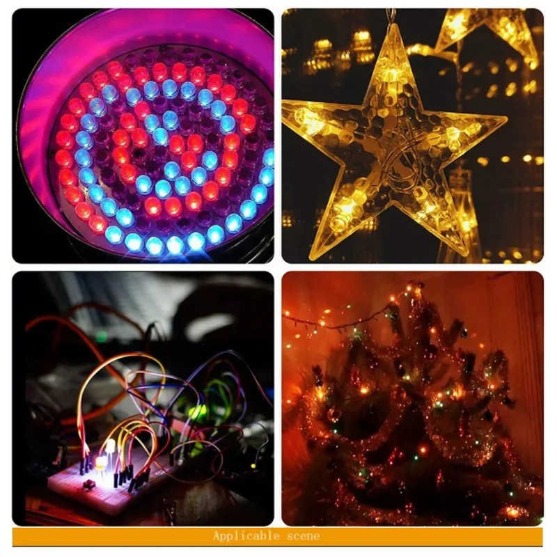 100 pces/5mm piscando diodos multicoloridos flash lento/flash rápido led piscando diodos emissores de luz lente redonda clara