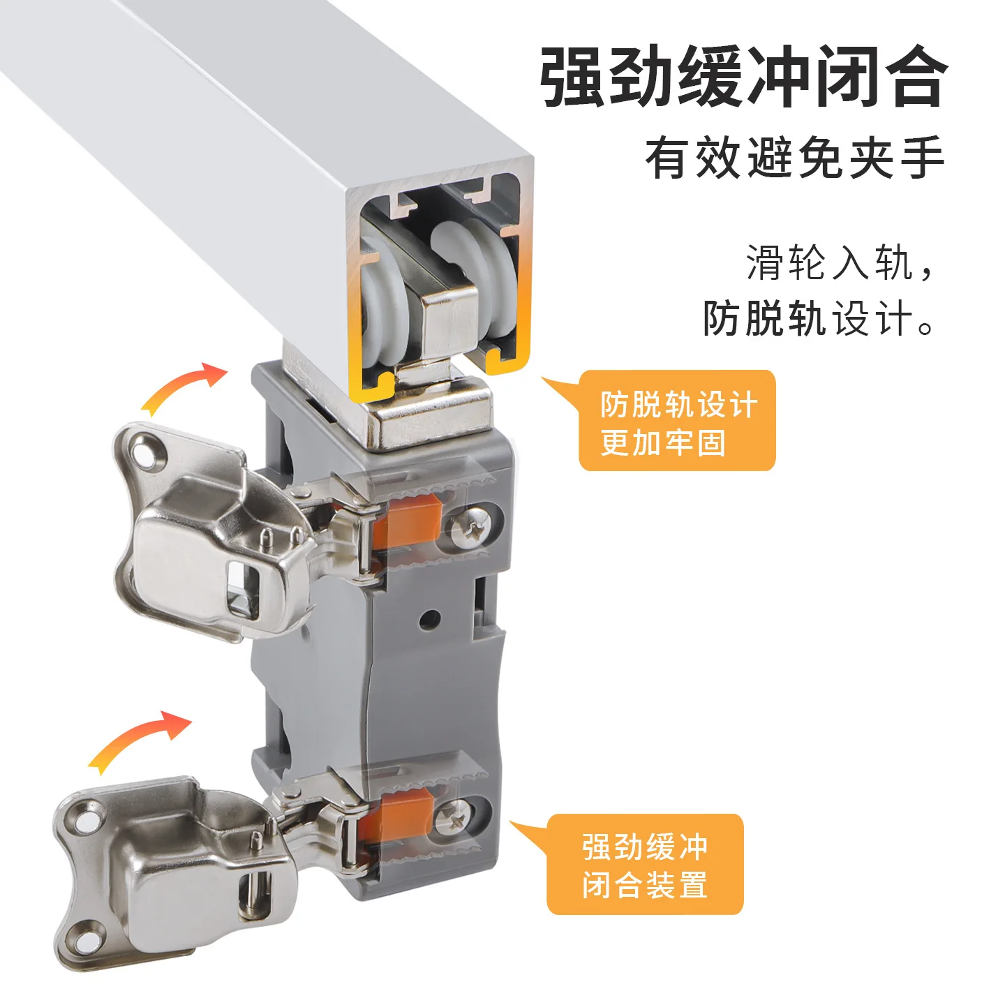 Suitable for Aluminum Alloy Folding Door Without Lower Rail Hanging Pulley Wardrobe Door Cloakroom Top Anti-derailment Folding