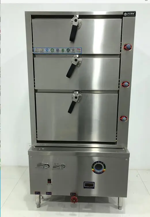 Three-door Gas Seafood Steamed Cooker For Commercial Restaurants