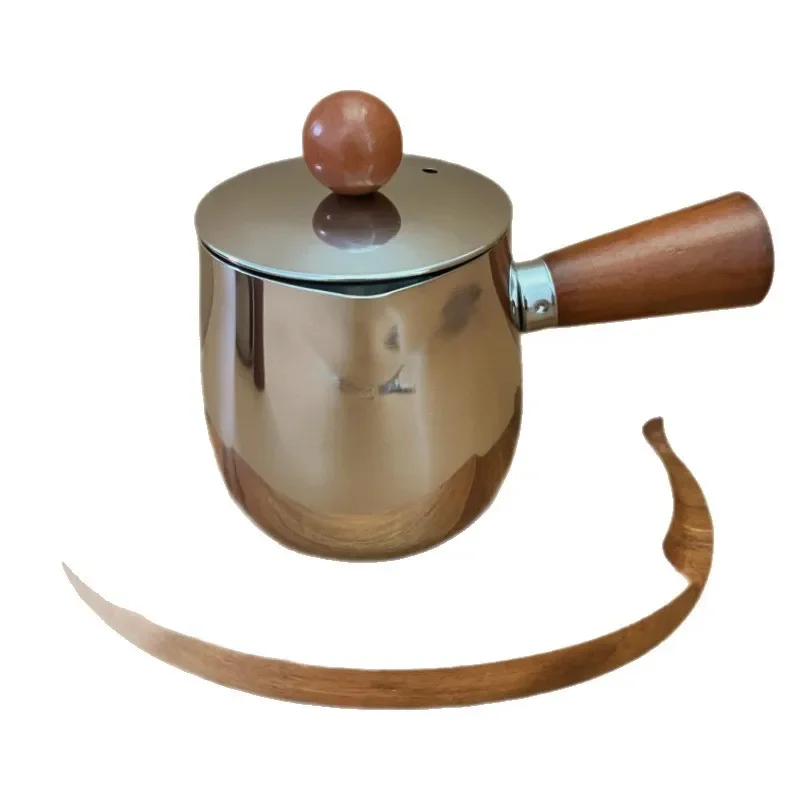 

enclosure stove to make tea, roasted milk pot pot outdoor indoor, teapot household tea brewer, side handle milk teapot