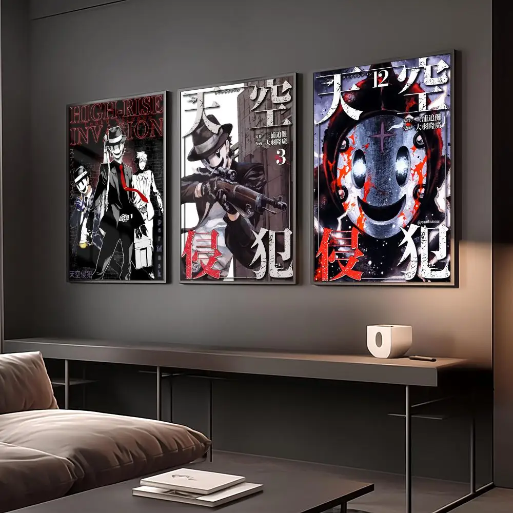 Anime H-High-Rise Invasion Poster Reteo Wall Art Aesthetic Room Decor Print Living Room Bedroom Home Decoration