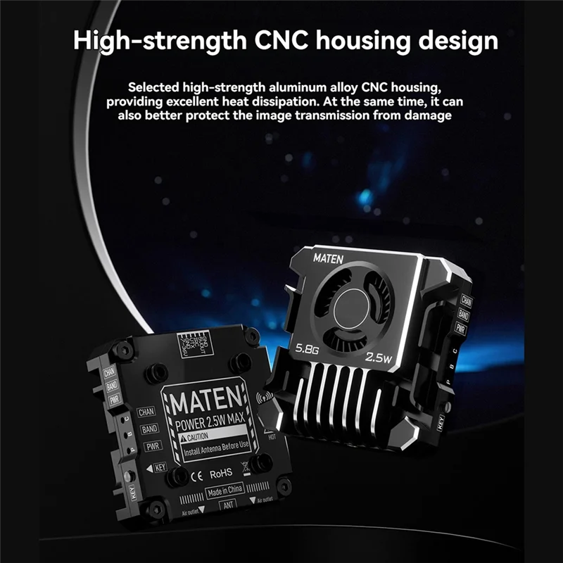 A34M-For GEPRC MATEN 5.8G 2.5W VTX PRO 2500Mw 72CH جهاز إرسال الفيديو DC7-36V المدمج في هيئة التصنيع العسكري لطائرة السباق بدون طيار FPV طويلة المدى