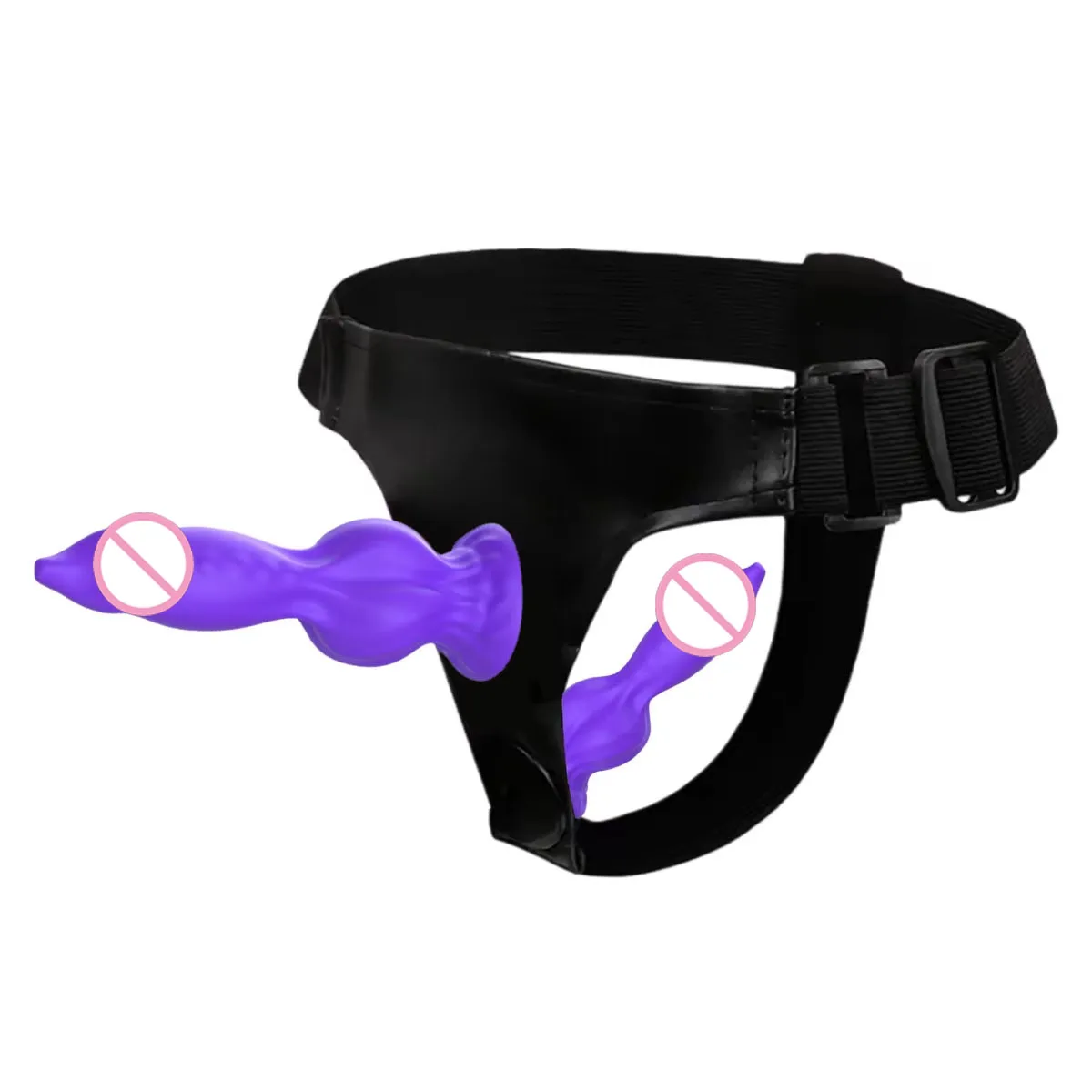 حزام قابل للتعديل مع ملحق قضيب مزدوج للكلاب - حزام سيليكون ناعم للأزواج، اختراق يمكن ارتداؤه بدون استخدام اليدين #6
