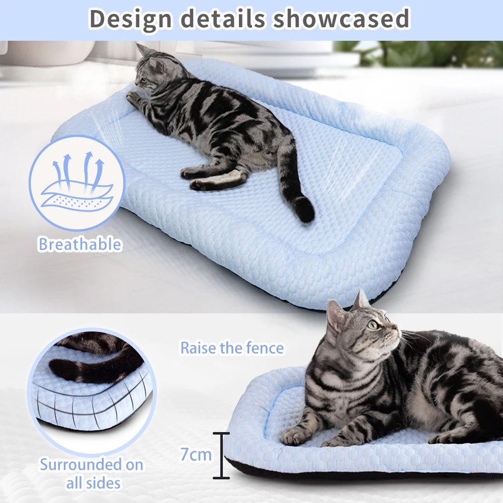 Pet Cooling Bed Pet Cooling Mat Memory Foam Washable Pet Bed All Seasons Pet Mat Bed For Cat Breathable Dog Bed Anti-Slip Mat