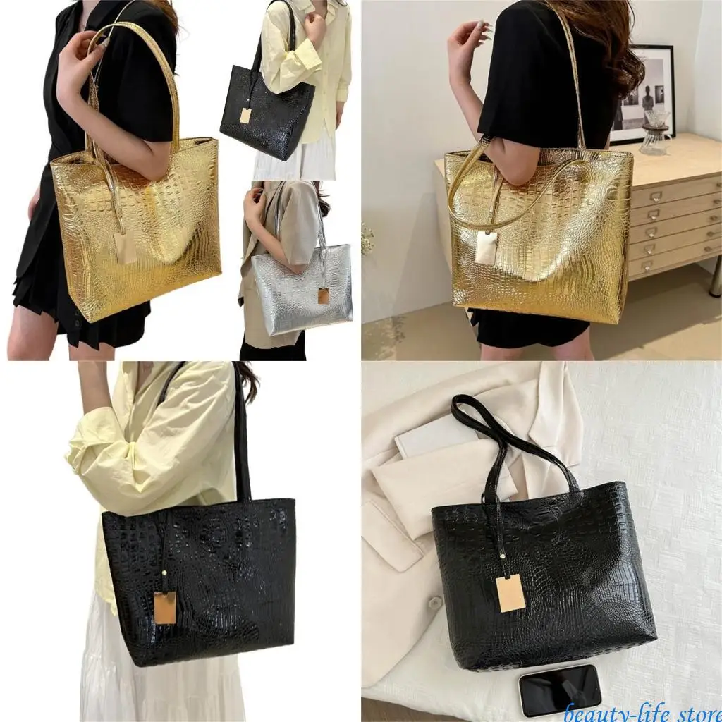 

Womens PU Leather Shoulder Bag Shopping Dating Bag Large Capacity Handbag Purse Fashionable Casual Bag Commuters Bag 517D