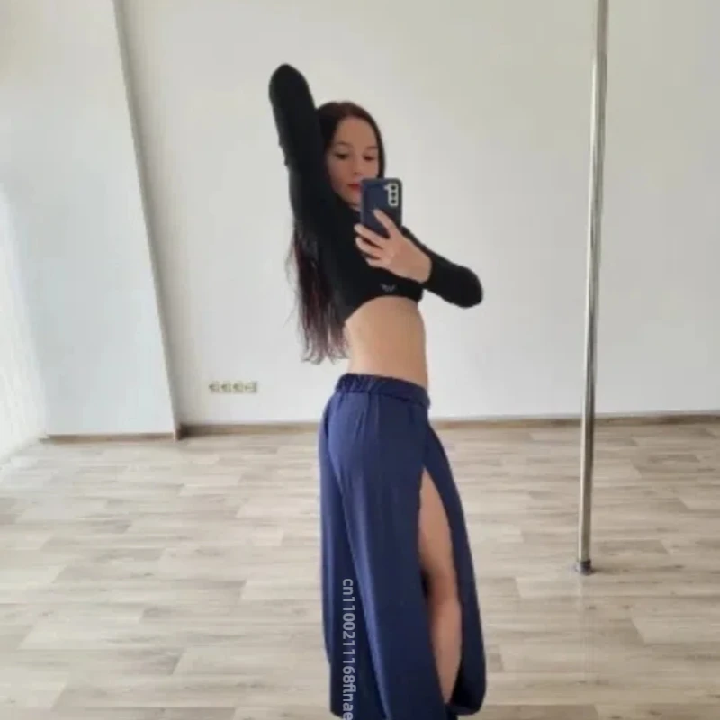 Новые балетные брюки для женщин, леггинсы для йоги-шаровары в стиле хиппи с высоким разрезом, женские групповые танцевальные костюмы