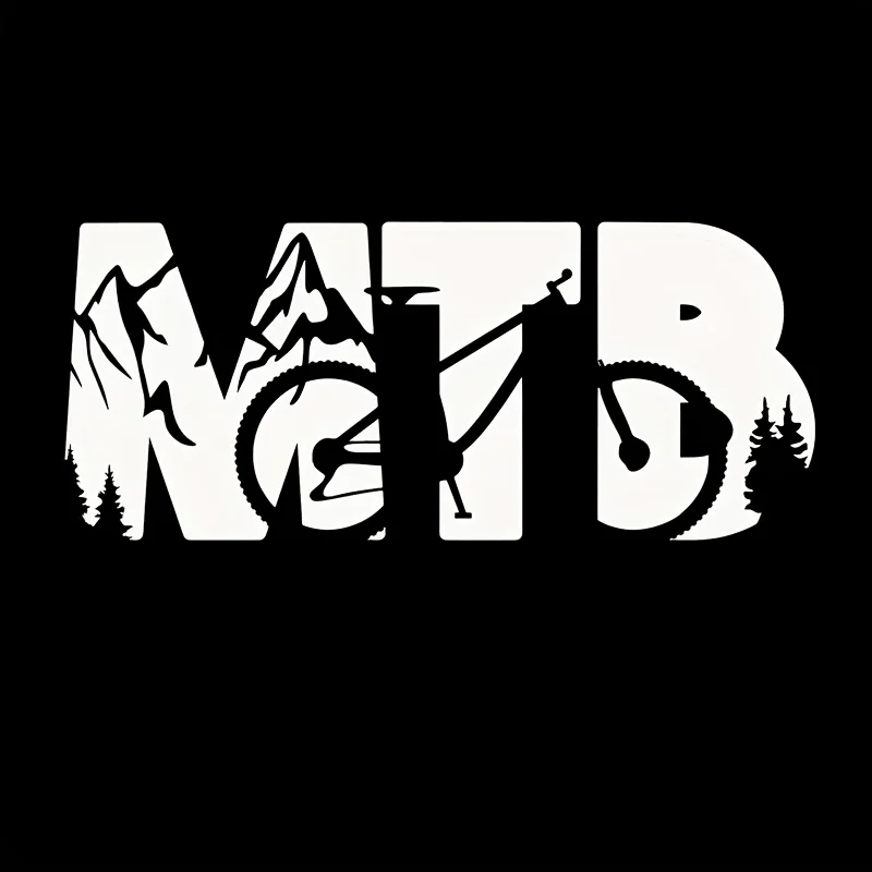 1PC Black White MTB Mountain Bike Pattern Sticker Waterproof Vinyl Decal for Bike Frame & Car Decor
