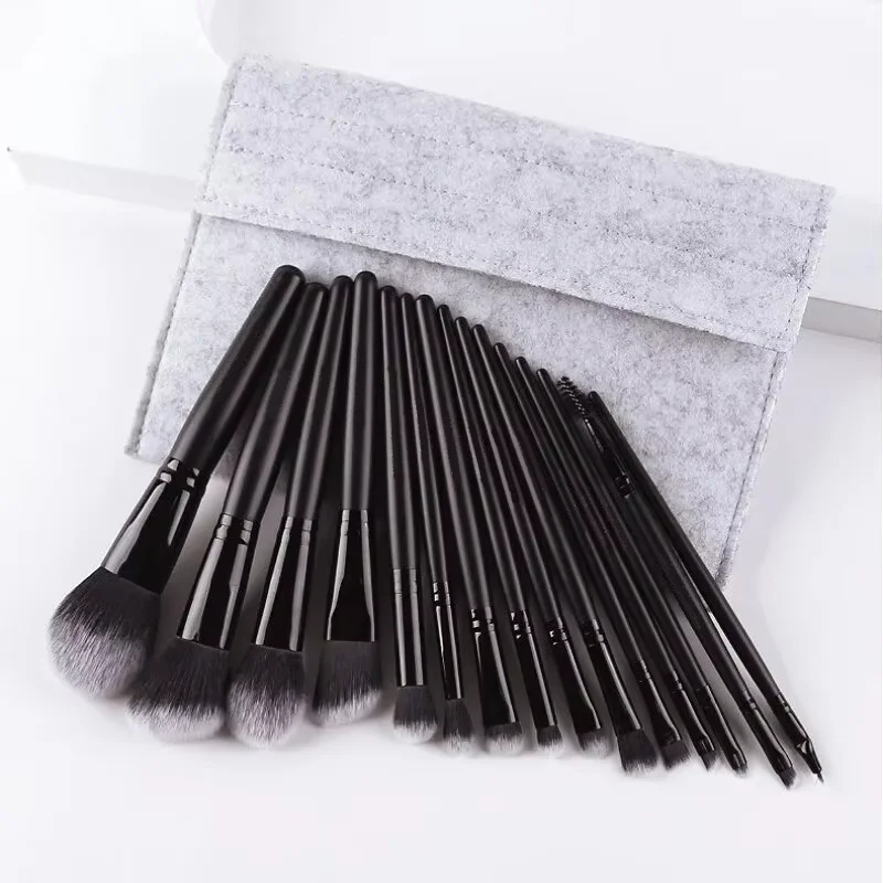 Set di pennelli per trucco Black Classic 15 Strumenti per trucco Set di pennelli per trucco professionale Morbido, non irritante e non fuoriuscite