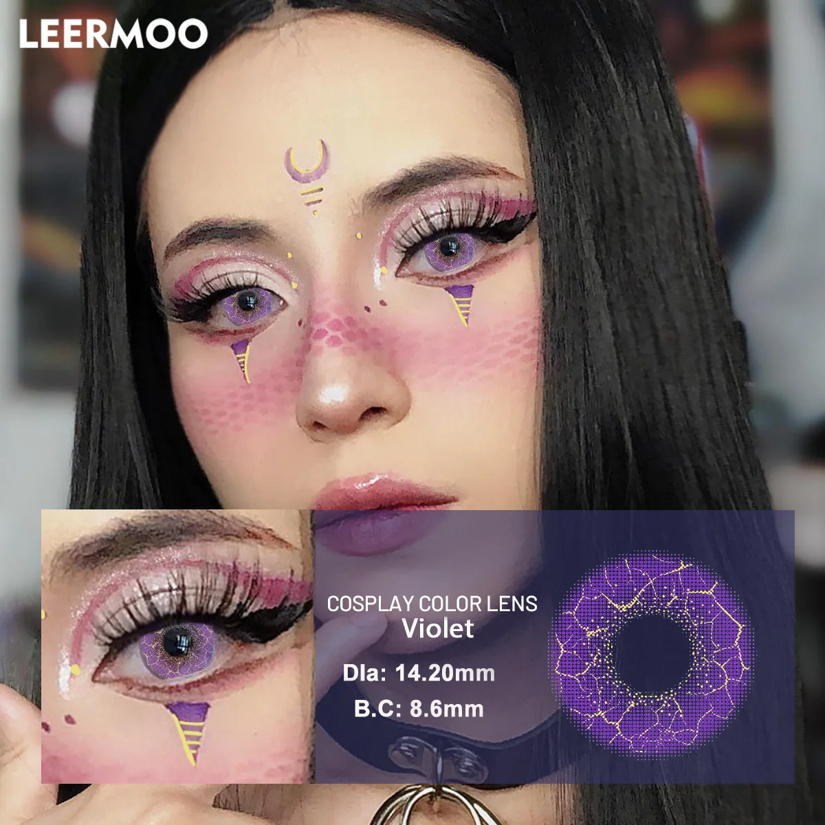 Visuashow Anime Farbige Kontaktlinsen für Party-Cosplay 1 Paar Weiche Farblinsen Halbjährlich Austauschbar für Kleine Pupillen – Detail 8