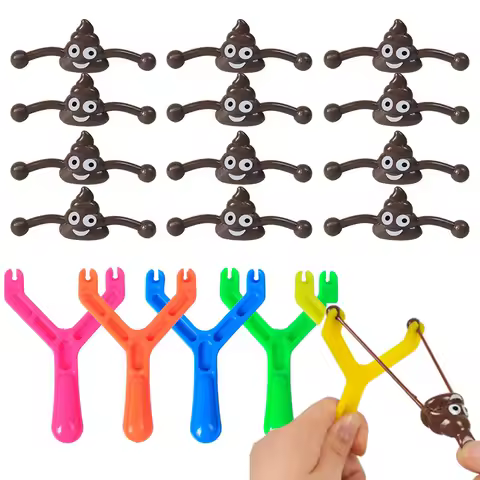 Slingshot Shooting Fidget Toys Funny Catapult Poop Slingshot Prank Stress Relief Sensory Toys Party Gifts