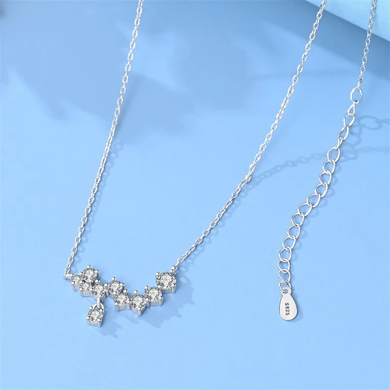 

925 Sterling Silver Brilliant Galaxy Necklace Sparkling CZ Zircon High Quality For Women Birthday Anniversary Jewelry Gifts
