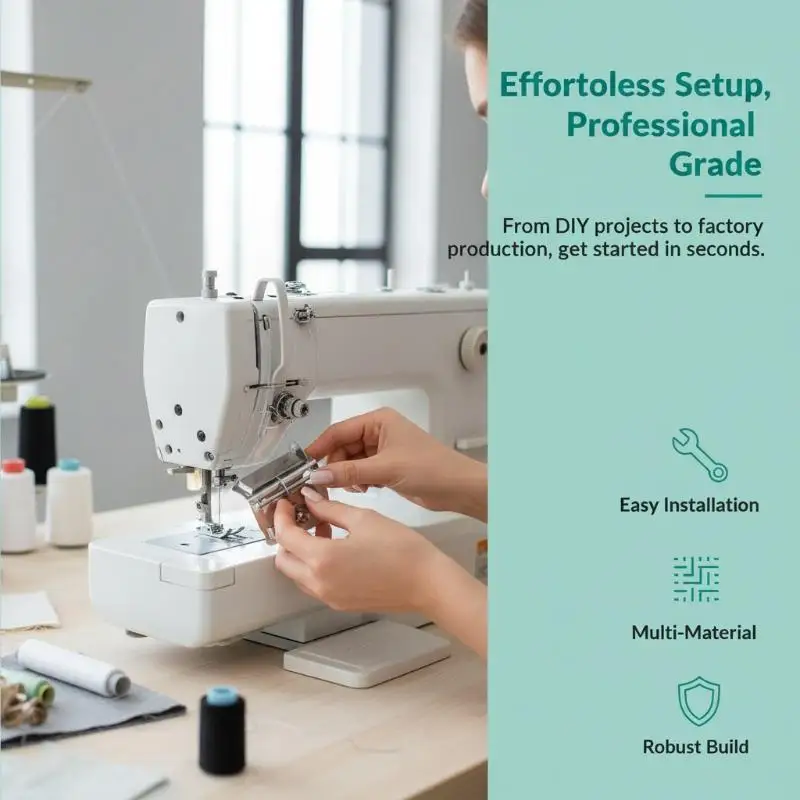 Adjustable Stainless Steel Overlock Machine Low Noise for Lace Elastic Webbing Flanging Household Sewing Tasks
