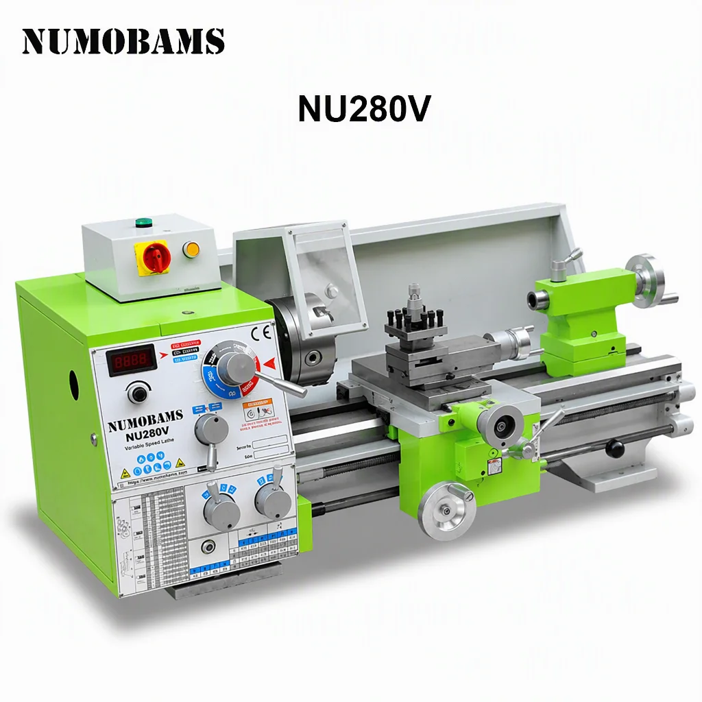 Metal Lathe Machine NU280V 1500W Motor MT5 Spindle 280mm Swing 500mm Distance For Metal Processing