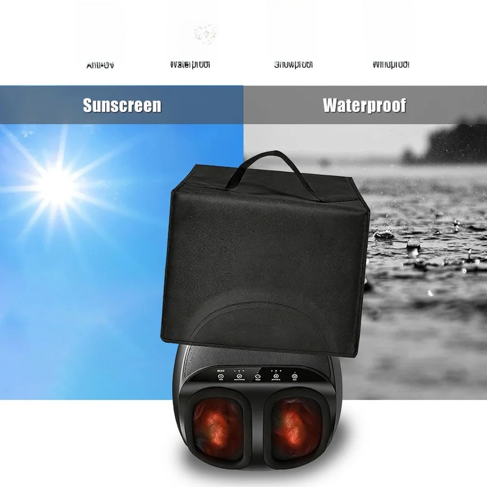 Black Foot Massager Cover Waterproof Oxford Material Dustproof UV Shielding for Indoor Use 49 L x 38 W x 25 H cm
