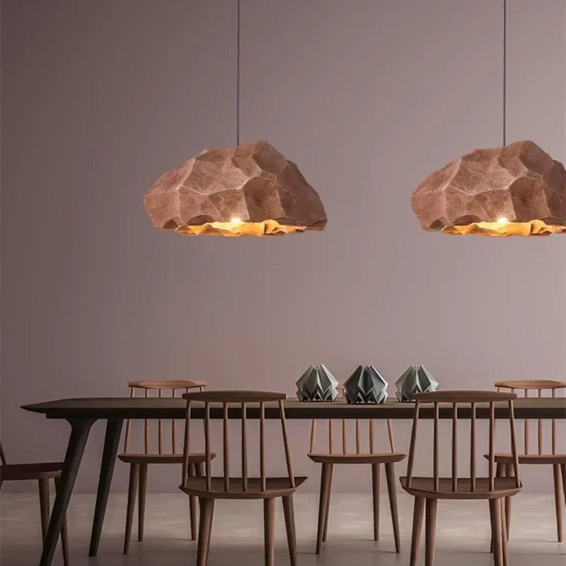 Projektantka lampa wisząca do restauracji sypialnia Wabi Sabi minimalistyczna żyrandole sufitowe LED kreatywna dekoracja do domu oprawy oświetlenie wiszące barowego