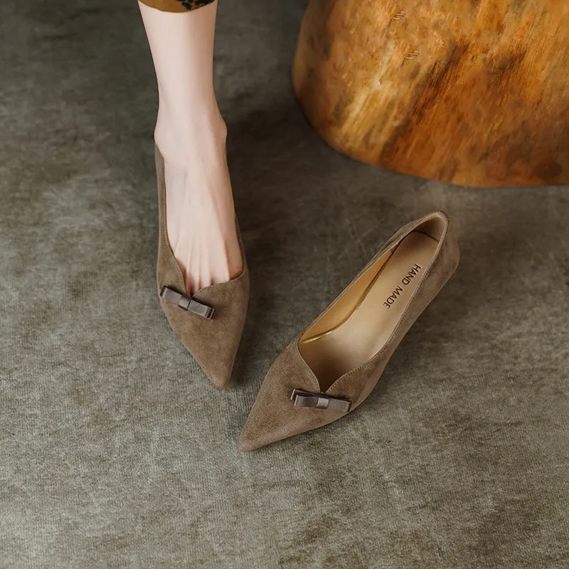 FEDONAS Thin Heels Pointed Toe Women Pumps Elegant Butterfly Kont Kid Suede Leather Shoes Woman Spring Summer Party Wedding Prom