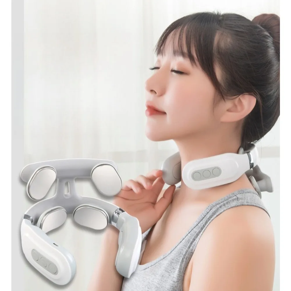 Electronic Neck Protection Device Home Cervical Massager Pulse Multifunctional Neck Massager Hot Compress Deep Fatigue Relief