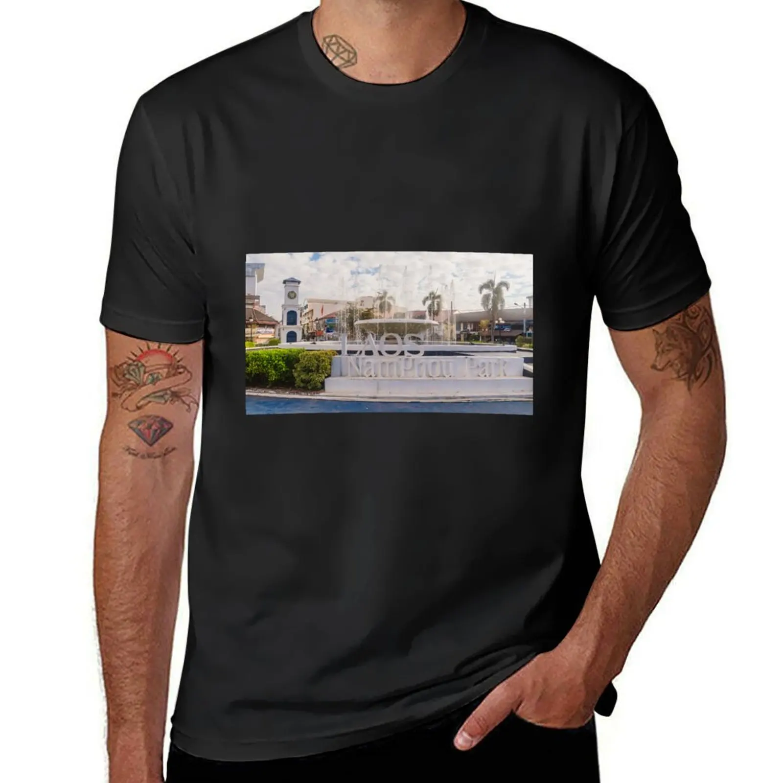 Nam Phou Park Vientiane T-Shirt Short sleeve tee new edition customizeds heavyweights t shirts for men cotton