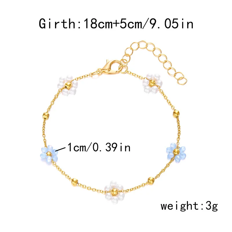 Neues Ins Kreatives Perlenblumen-Armband für Frauen Modisches Böhmisches Verstellbares Perlenarmband Halskette Sommer-Schmuck Geschenke – Detail 11