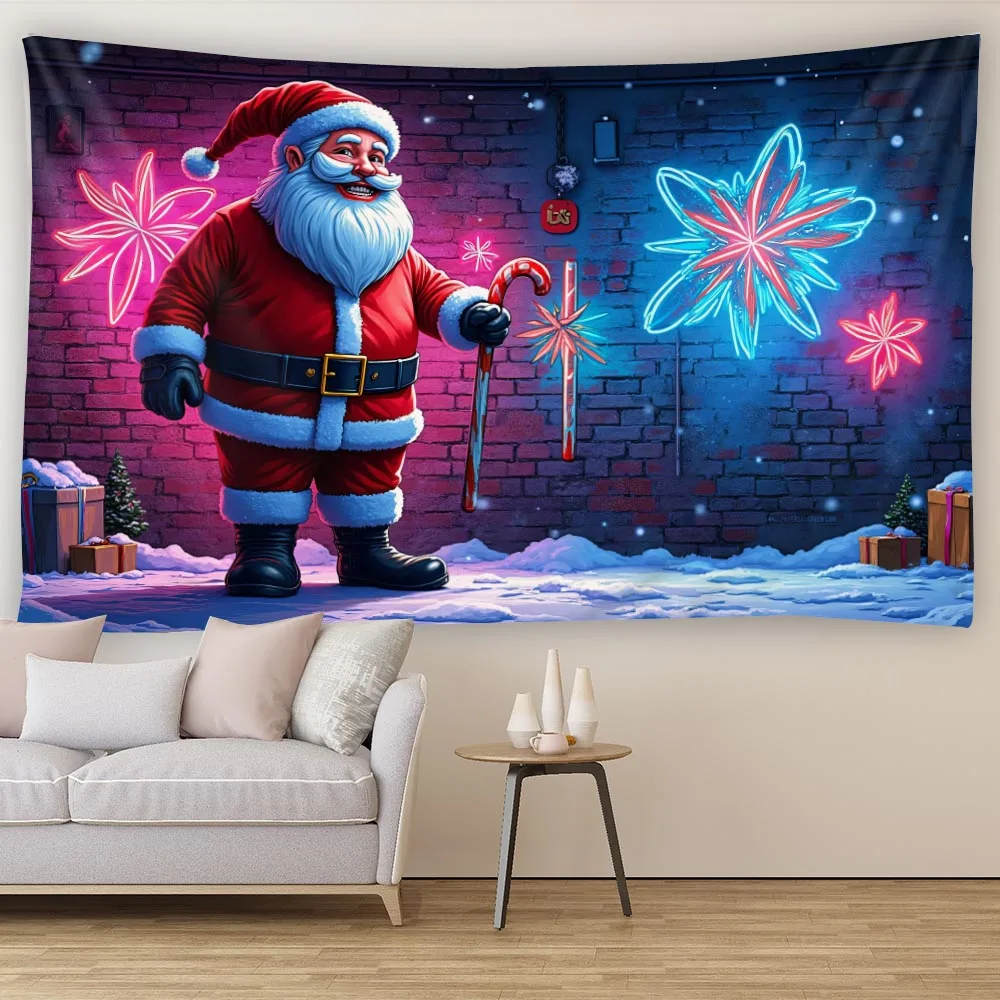 Santa Claus Festival Tapestry Christmas Spring Festival Celebration Atmosphere Home Decoration Wall Hanging Background Cloth 6