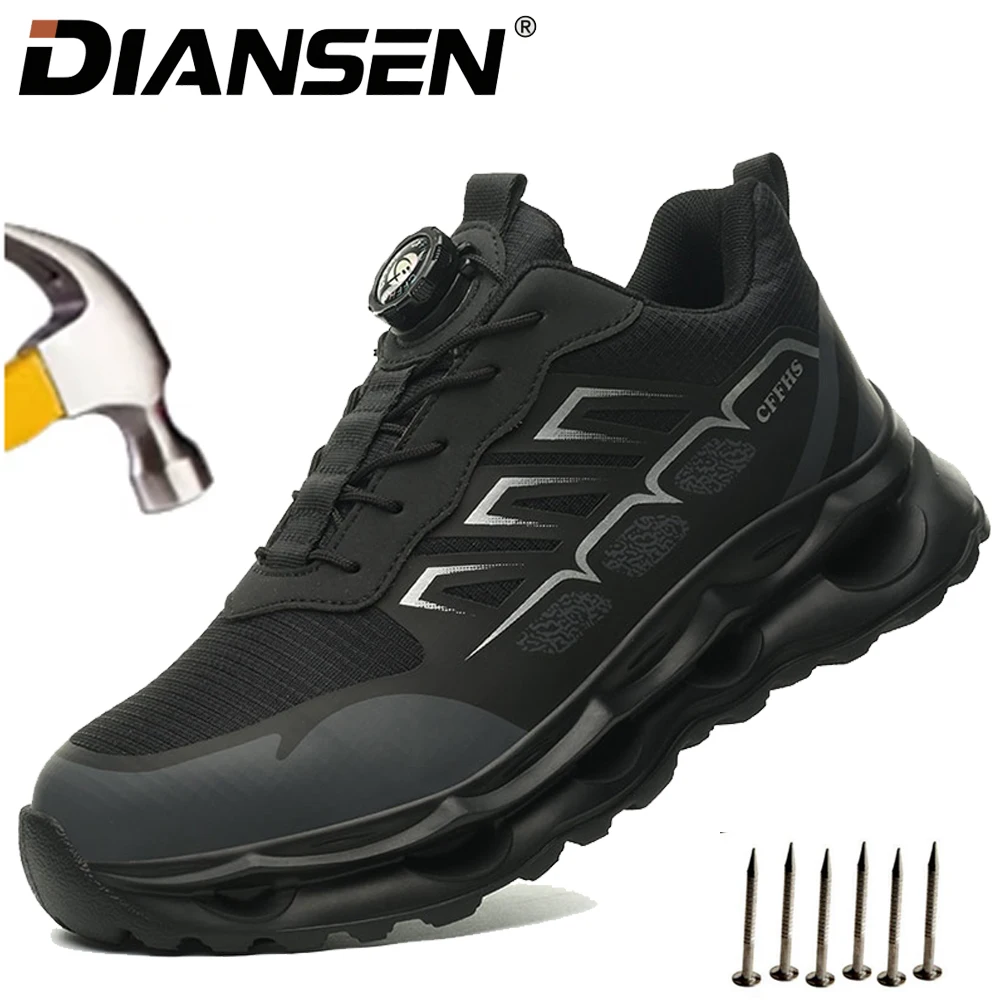 

Anti-Puncture Anti-Drop Safety Shoes Slip Resistant Adjustable Work Sneakers Steel Toe Breathable Shoes Men Industrial Shoes