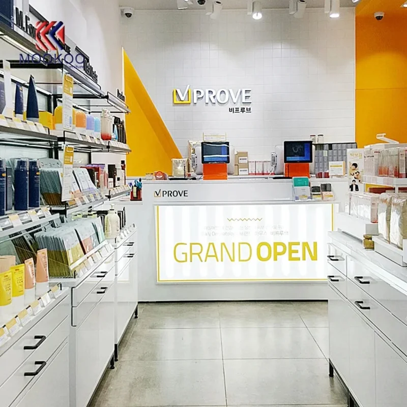 custom.Korean Project 3D Design Factory Price Retail Skin Care Flagship Shop Interior Fitting Display Furniture