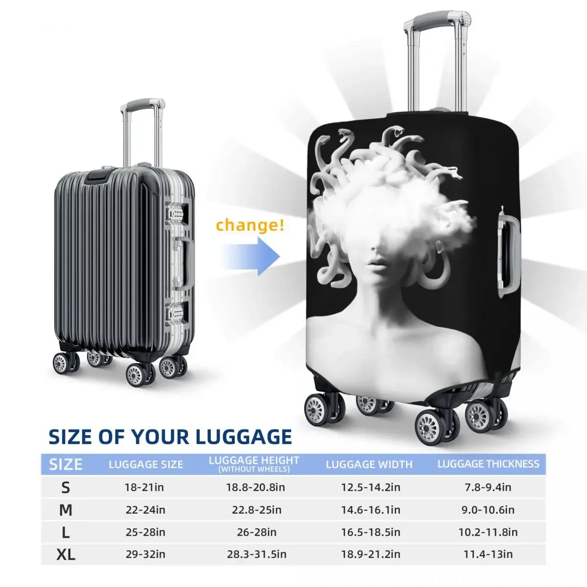 And The Cloud Print Luggage Protective Dust Covers Elastic Waterproof 18-32inch Suitcase Cover Travel Accessories
