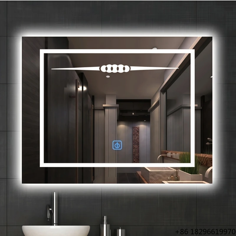 

Оптовое бескаркасное LED-зеркало для ванной комнаты с сенсорным экраном на заказ