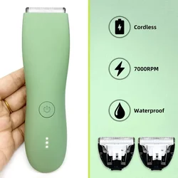 Tagliacapelli per il corpo per uomo Palline Trimmer per rasoio elettrico verde impermeabile per uomo Rasatura Trimmer inguine Aree sensibili