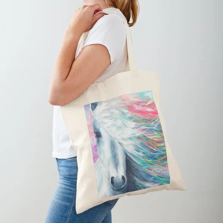 

Rainbow Horse Tote Bag Handbags shopper bag women canvas tote bag screen tote men